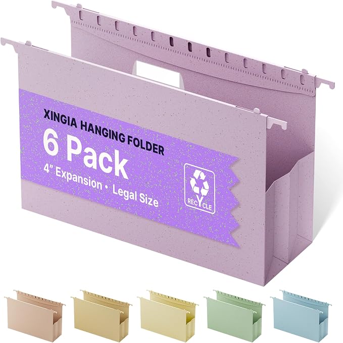 XINGIA Legal Size Hanging File Folders, Expandable 4 Inch File Folders Legal by Unknown