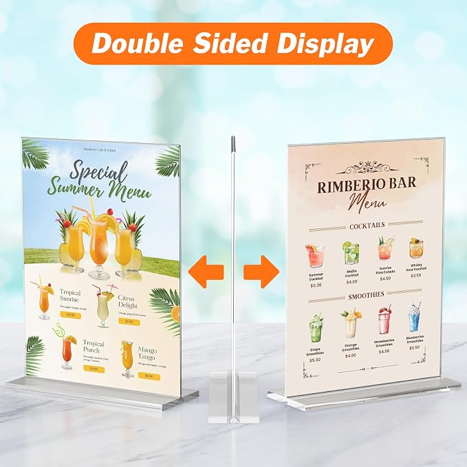 3 Pack Acrylic Sign Holder 8.5 x 11 Inches, Vertical Flyer Display, Table Paper - Image 3
