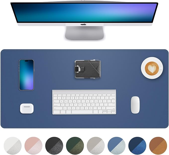 Leather Desk Pad Protector, Mouse Pad, Office Desk Mat, Non-Slip PU Leather by AFIING