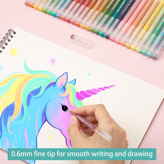 Gel Pens For Coloring, 36 Pack Colored Pens for Black Paper & White Paper - Image 2