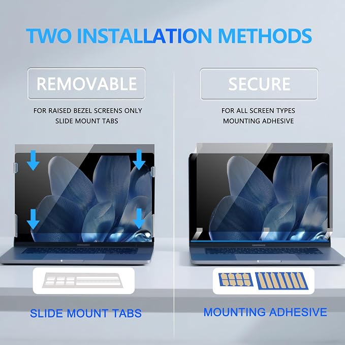 4-Way Laptop Privacy Screen Shield 15.6 Inch, Removable 16:9 Aspect 360° - Image 8