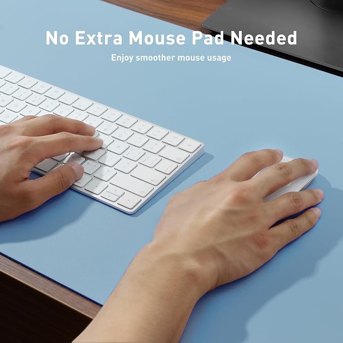 Aothia Faux Leather Desk Mat for Keyboard & Mouse | Creates One Clean Surface - Image 3