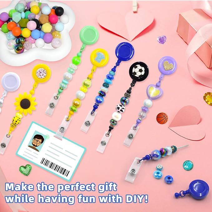 30pcs Colorful Beadable Badge Reels Making Kits - Image 2