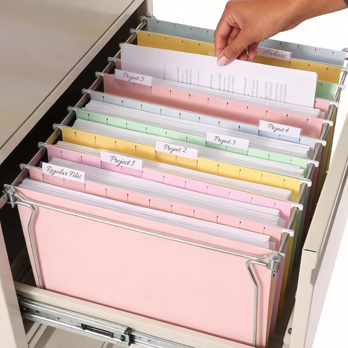 SUNEE 6 Pack Hanging File Folders, Hanging File Folders Letter Size - Image 7