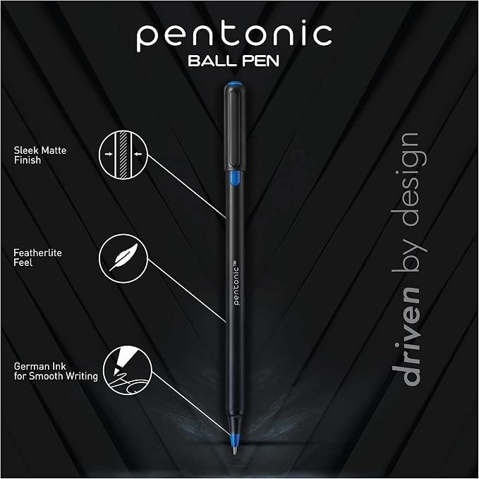 Pentonic Ballpoint Pens In Pen Organizer, Bulk 50 Count, 1.0 mm Medium Point - Image 3
