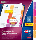Avery Dividers for 3 Ring Binders, 5 Tabs per Set, Customizable Table of by Avery