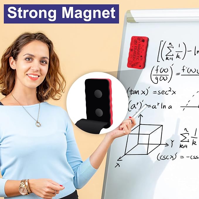 Dry Erase Eraser, Magnetic Whiteboard Eraser 8 Pack White Board Erasers - Image 3