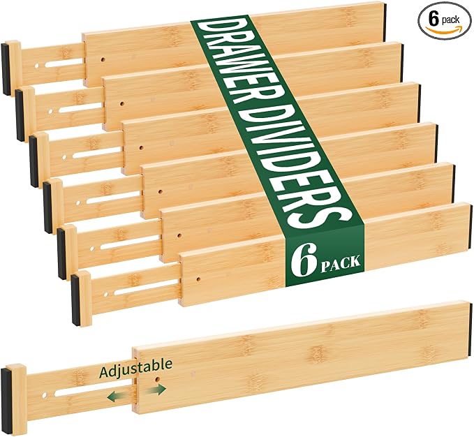 Dunruz Bamboo Drawer Dividers 2.6" High, Bedroom and Office by Dunruz