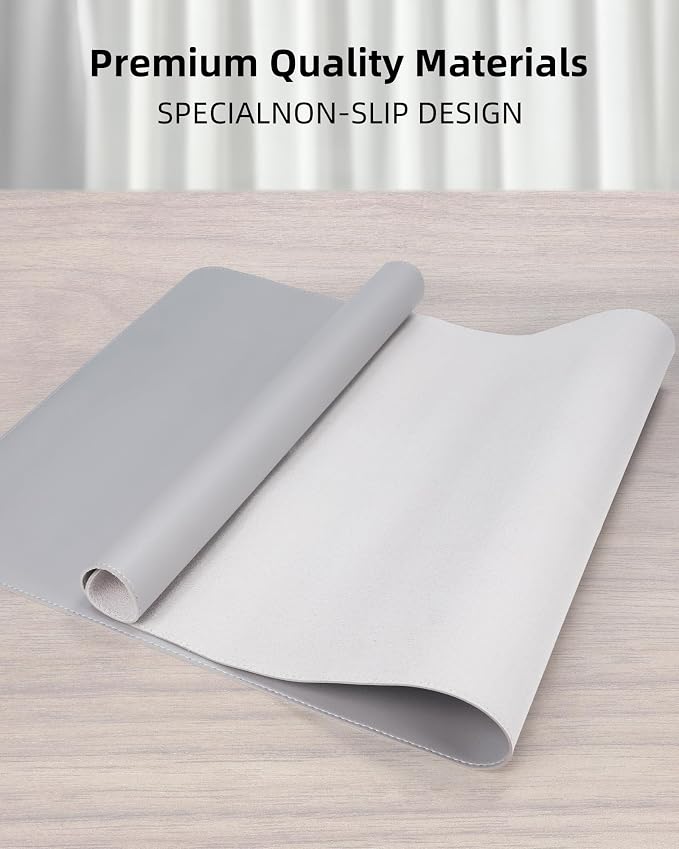 Leather Desk Pad Protector, Mouse Pad, Office Mat, Non-Slip PU Leather Blotter - Image 2