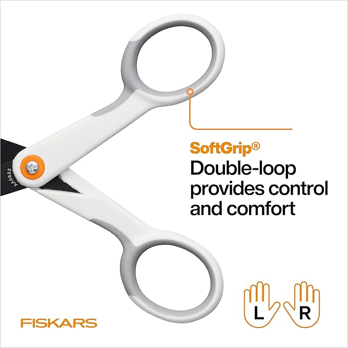 Fiskars Micro Trip Scissors, SoftGrip Precision Cutting Shears, Non-Stick - Image 4
