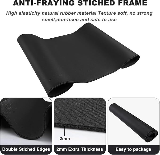 46.9" x 23.5" Waterproof Fabric Desk Pad, Rubber Anti-Slip Base, Stitched Edges - Image 3