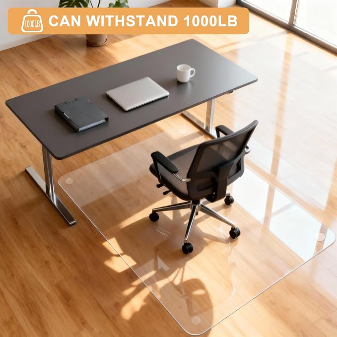 Azadx Tempered Glass Chair Mat for Carpet 36" x 48" Heavy Duty Office Chair Mat - Image 8