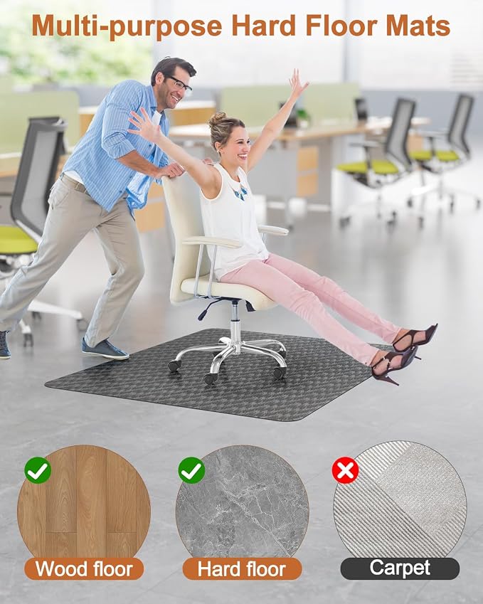 Blvornl Large Office Chair Mat for Hardwood Floor, Rolling Chair Mat for Hard - Image 2