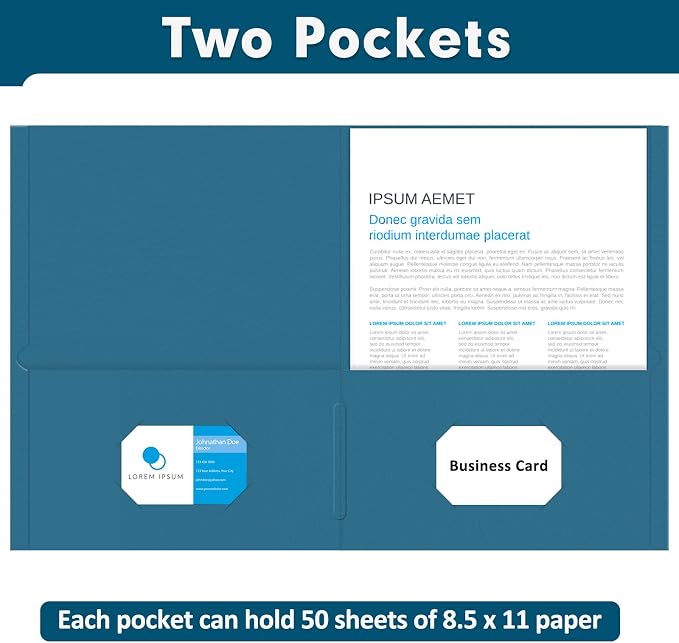 Two Pocket Folders, PANDRI 50 Pack 2 Pocket Folders, Letter Size Paper File - Image 4