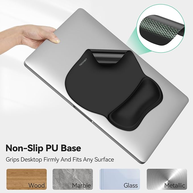 TECKNET Gel Mouse Pad with Wrist Rest, Ergonomic Office Mousepad with Wrist - Image 5