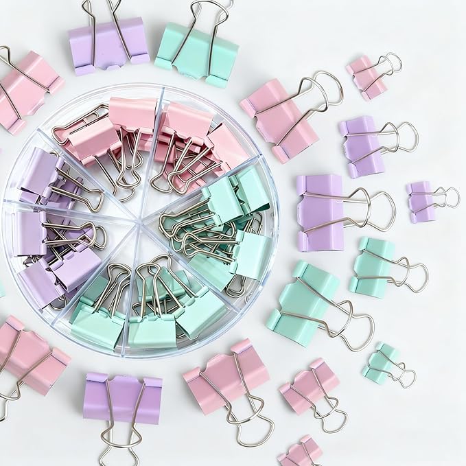 Binder Clips Assorted Sizes, Durable Metal Binder Clips by CREECHWA
