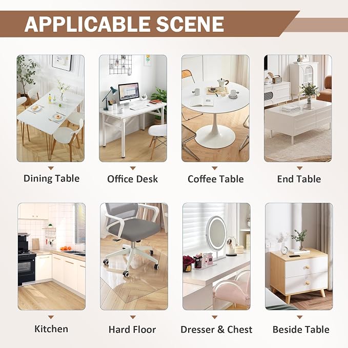 LovePads Clear Table Cover Protector 42 x 63 Inch, 1.5mm Thick Plastic Table - Image 6