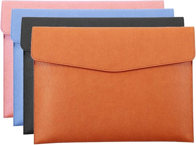 PU Leather A4 File Folder Document Holder Waterproof Portfolio Envelope Folder - Image 7