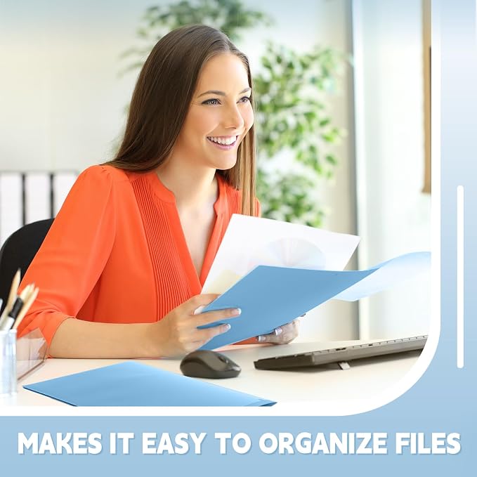 Henoyso 36 Pack Dusty Blue Plastic Folders - Image 5