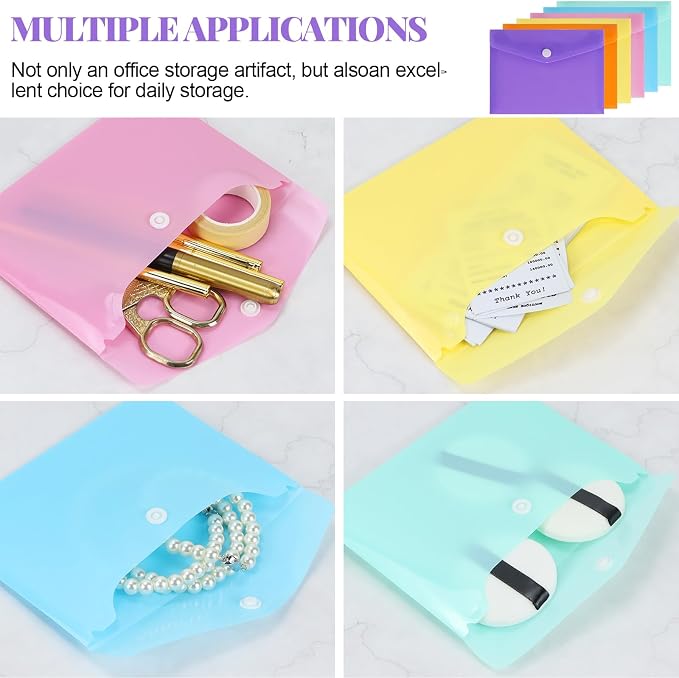 Plastic Envelopes 12 Pack Clear Document Folders，Plastic Envelopes - Image 3