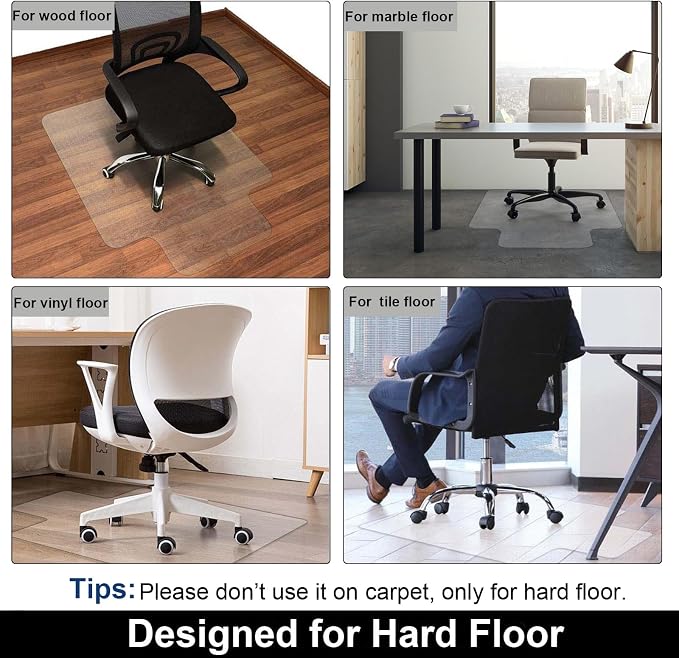 AiBOB Office Chair Mat for Hardwood Floor, 36 X 48 inches, Hard Floor Chair - Image 2
