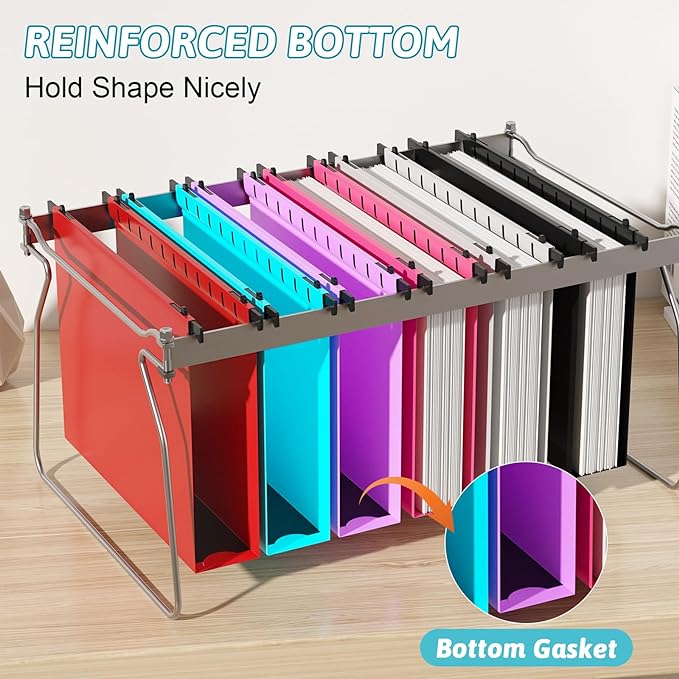 Extra Capacity Plastic Hanging File Folder Letter Size, 12 Pack Reinforced Hang - Image 5