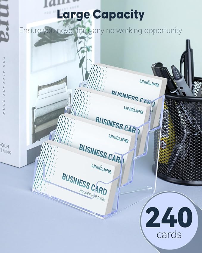 Uniclife 2 Pack Acrylic Business Card Holder - Image 2