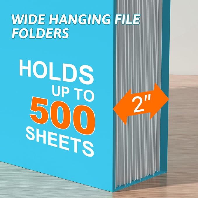 Extra Capacity Plastic Hanging File Folder Letter Size, 12 Pack Reinforced Hang - Image 4