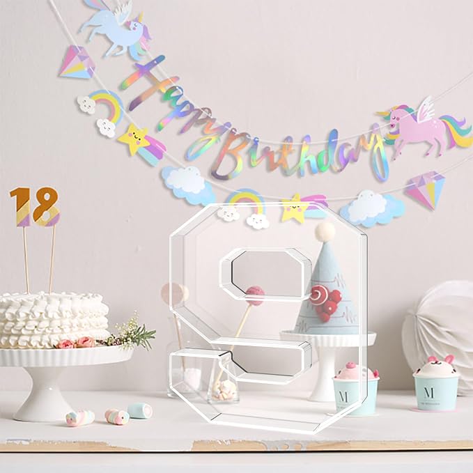 13.8" Acrylic Number Charcuterie Tray, Fillable Number Charcuterie Box - Image 4