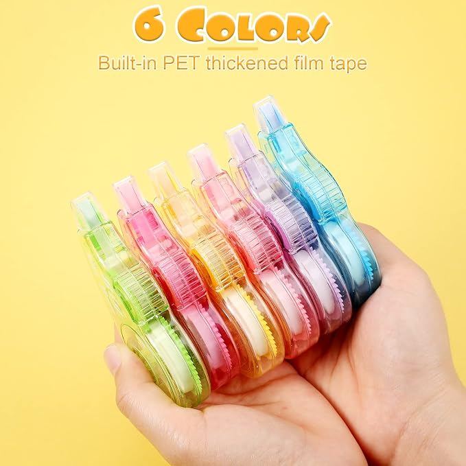 Yexiya 18 Pcs Correction Tape, Colorful Original Correction Tape White Wide - Image 4