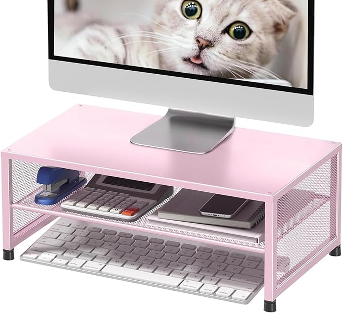 ECOLOVI 2-Tier Computer Monitor Stand Riser, Desk Organizer - Image 8