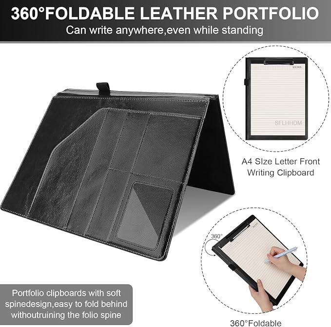 Padfolio Clipboard Folder Portfolio, Faux Leather Storage Clipboard - Image 2