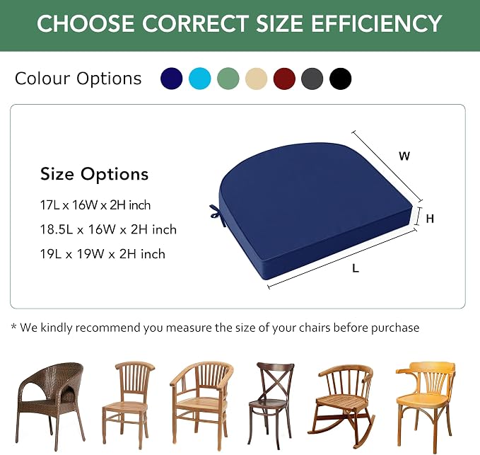 Outdoor Chair Cushions Set of 4: Waterproof & Fade Resistant Patio Furniture - Image 6