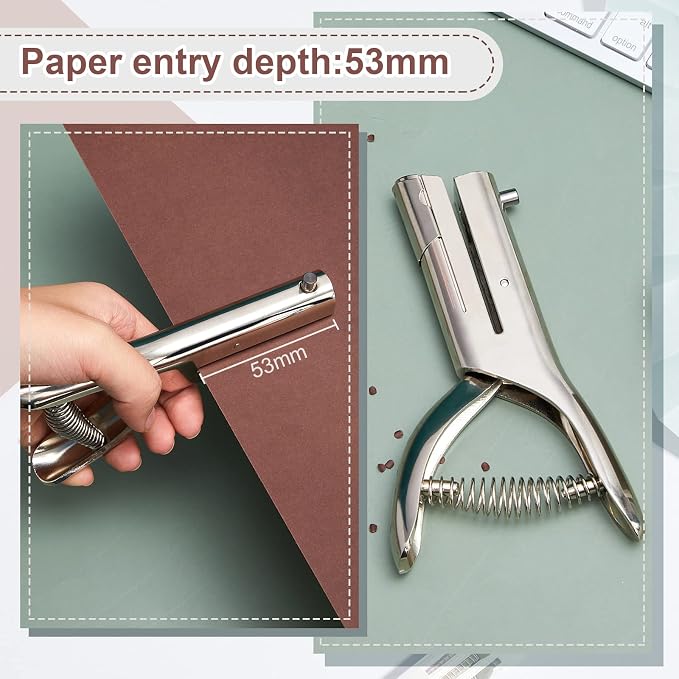 Chumia 1 Pcs Heavy Duty Hole Punch 2" Long Reach 1/4 Inch Paper Single One Hole - Image 3