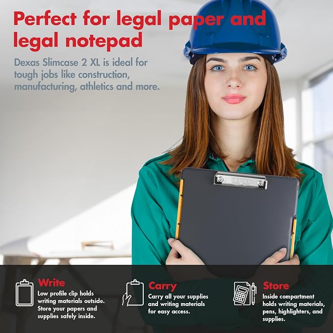 Dexas Legal Size XL Slimcase 2 Storage Clipboard, 15.5" x 10.5" - Image 3