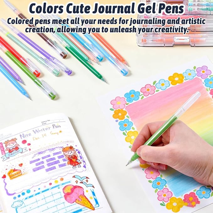 45 Colors Gel Pens for Coloring, Gel Pens Set for Adult Coloring Books No - Image 5