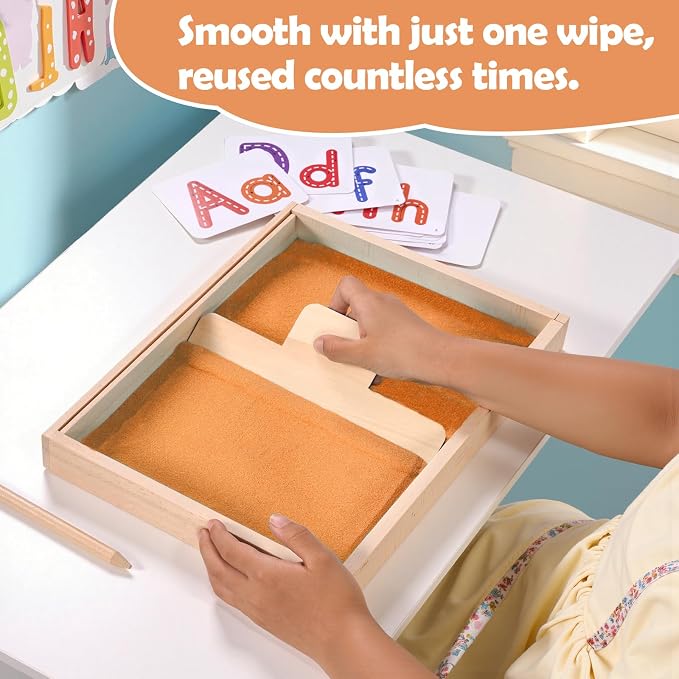 Montessori Sand Tray for Kids, Writing Play Sand Tray - Image 3