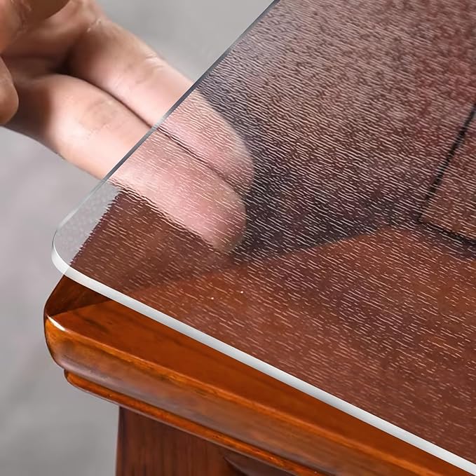 OstepDecor 28 x 48 Inch Frosted Table Cover Protector, 2mm Thick Clear Plastic by OstepDecor