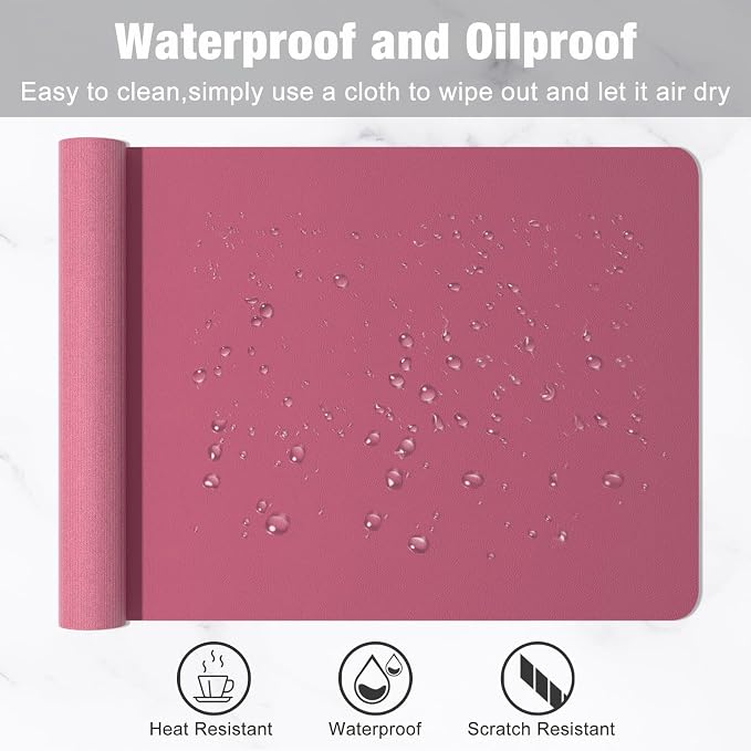 Hsurbtra Desk Pad, XL Extended Mouse Pad, Waterproof Desktop Blotter Protector - Image 5