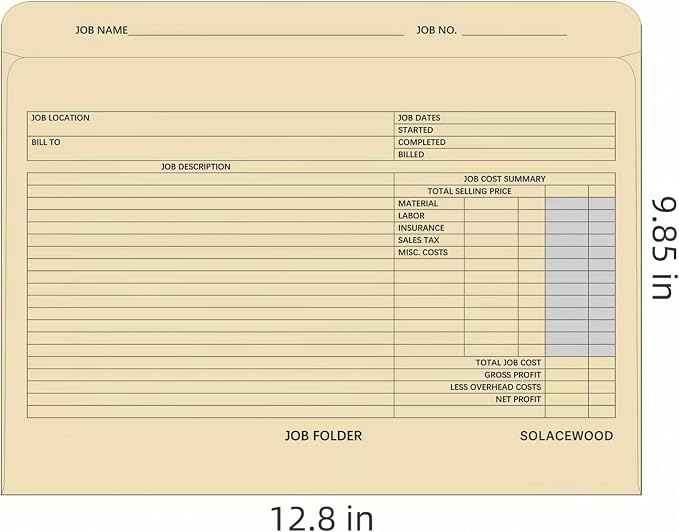 Classic Manila File Jacket 9.85" x 12.8" Job Folders Heavy Duty - Image 9