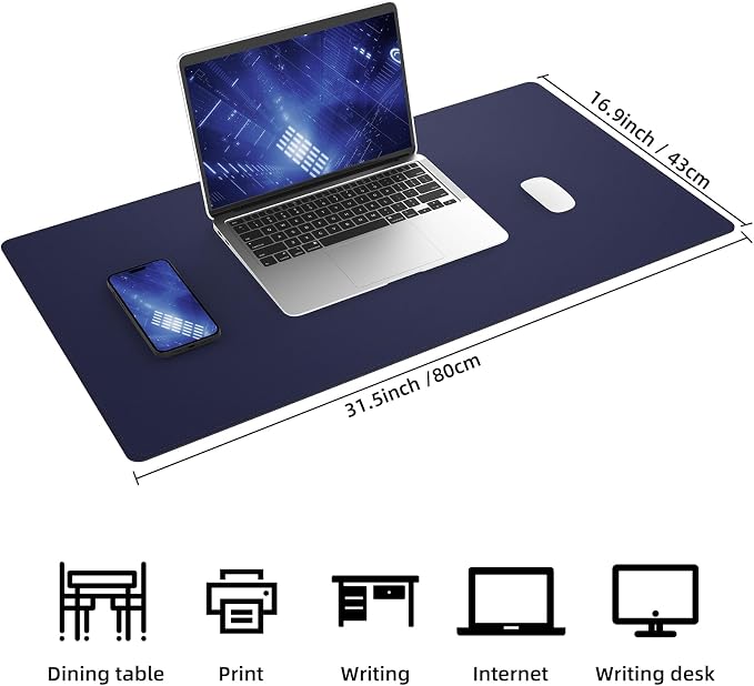 AFIING Desk Mat, 31.5" x 17", Cork Desk Pad Protector | Dual-Sided Cork & PU - Image 3