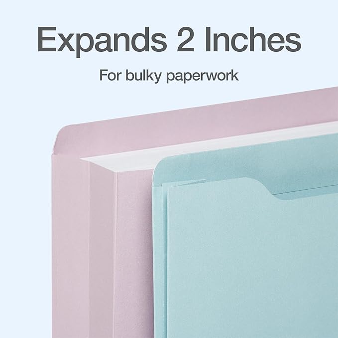 Oxford Expanding File Folders, 8 Pack, Closed Sides, Expands 2", 4 Pastel Colors - Image 4
