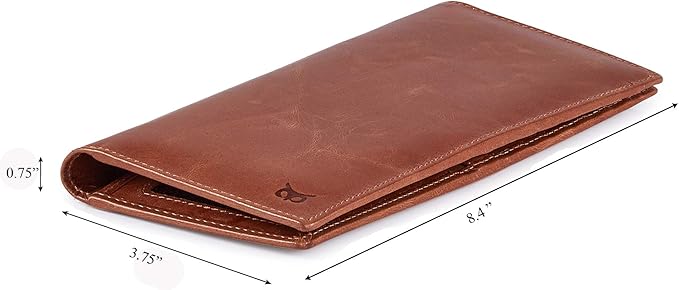 Long Wallet for Men Women Real Leather Bifold RFID Stylish Slim Handmade 2 ID - Image 2