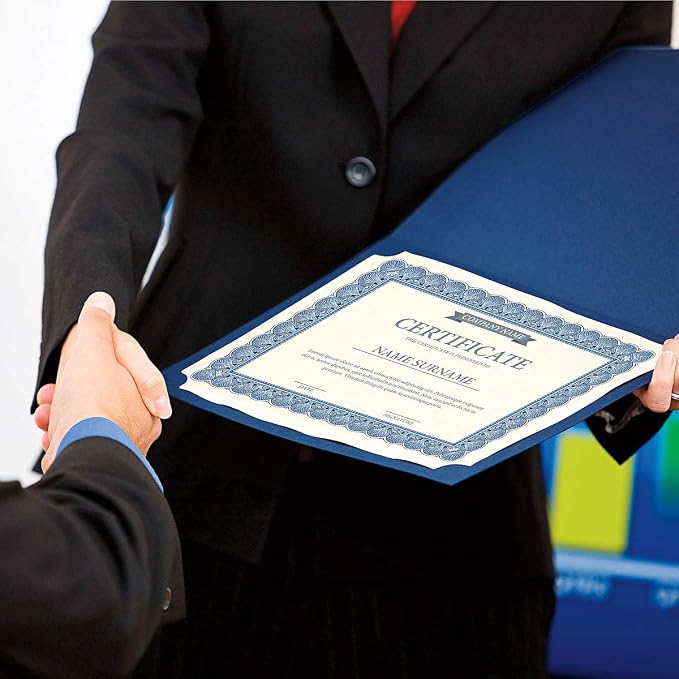Classic Blue & Silver Certificate Folders - Image 5