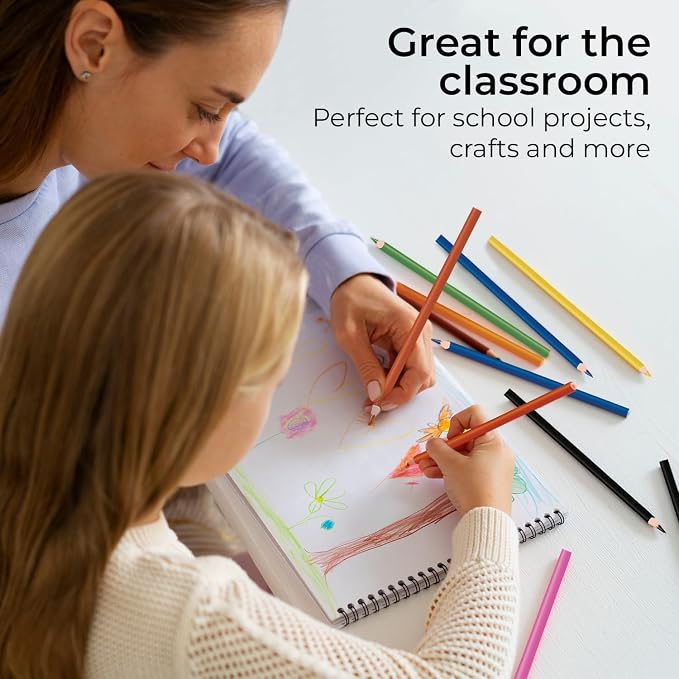 Rosmonde 2000 Pack Colored Pencils Bulk Set, 12 Vibrant Pre Sharpened Colors Set - Image 7