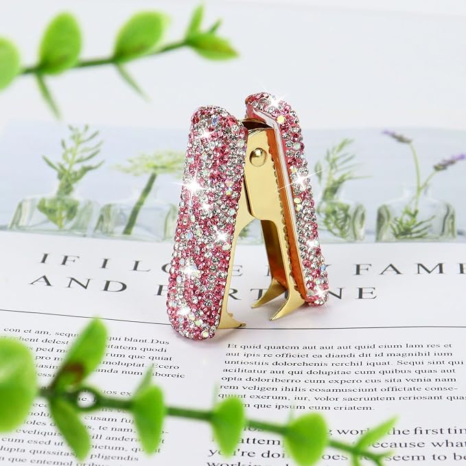 MultiBey Rhinestone Staple Remover, Handmade Bling Crystal Gold Cute Staple - Image 2