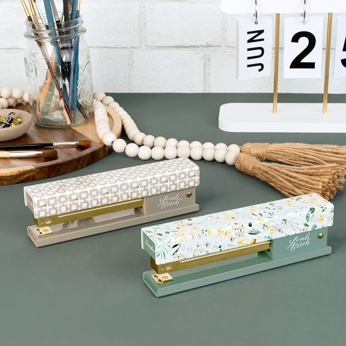 Swingline Stapler by Leah Bisch, 20 Sheet Capacity, Full Strip, Tan Tiles - Image 6