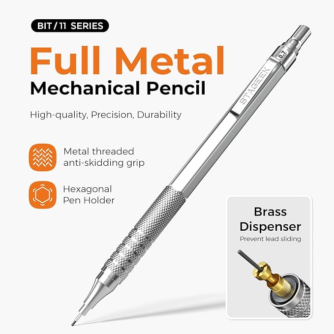 STAGEEK 21PCS Metal Mechanical Pencil Set, Art Lead Pencil 0.3, 2mm Holder - Image 2
