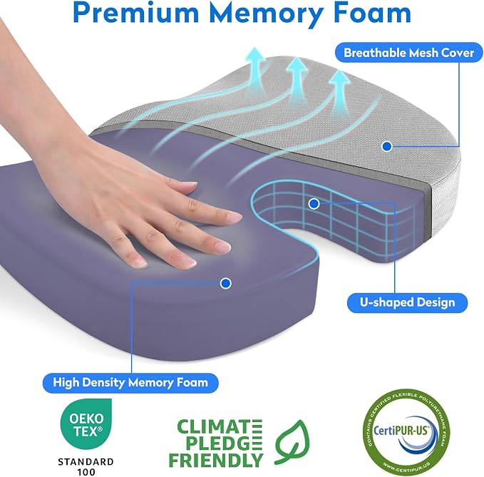 CushZone Seat Cushion, Office Chair Cushions, Car Seat Cushion, Non-Slip - Image 2