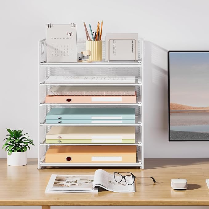 Subekyu 6 Tier Paper Organizer for Desk - Image 7